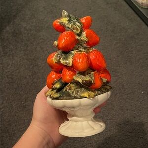 Vintage Ceramic Italian Strawberry Tree Figurine